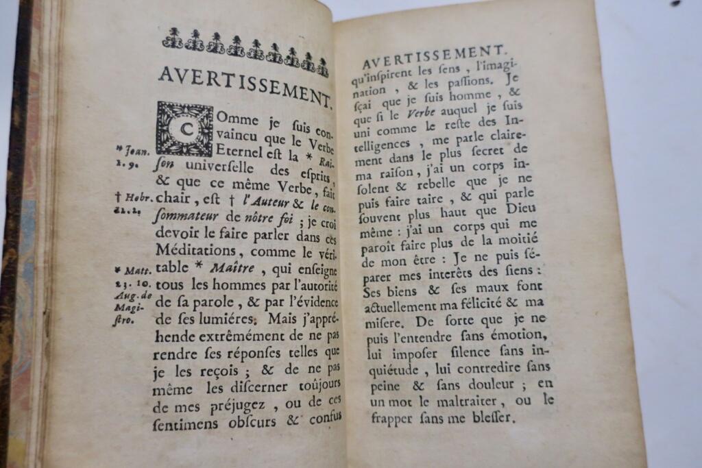 MALEBRANCHE Méditations chrétiennes et Métaphysiques 1707