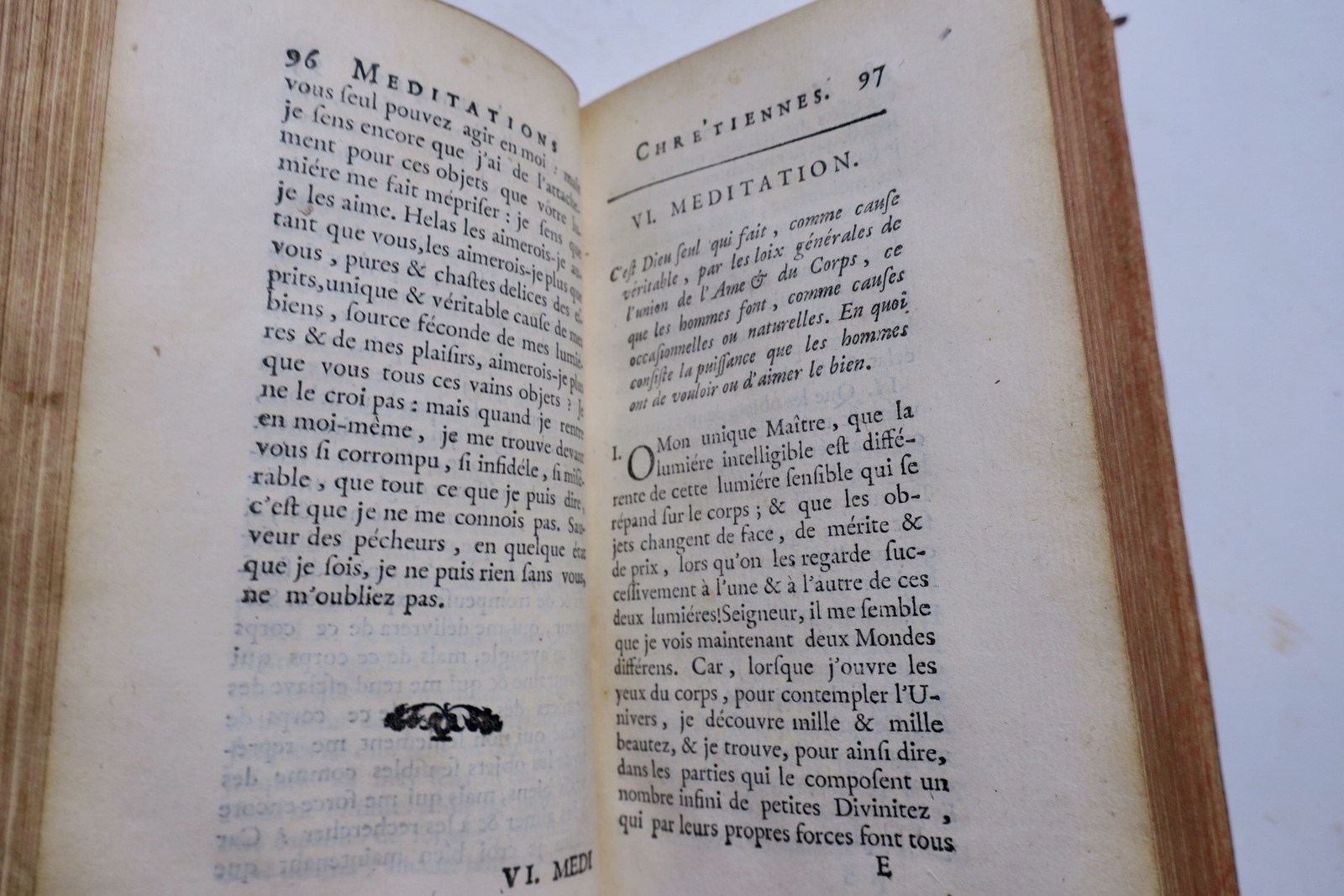 MALEBRANCHE Méditations chrétiennes et Métaphysiques 1707 – Image 3
