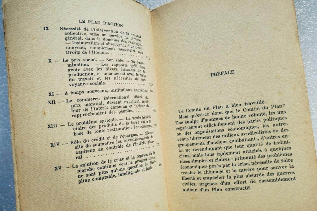 Marcel DÉAT Comité du Plan Le Plan français. Doctrine et Plan d&rsquo;Action 1935