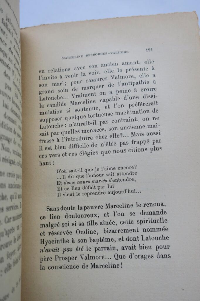 Marceline Desbordes-Valmore d’après ses papiers inédit + envoi