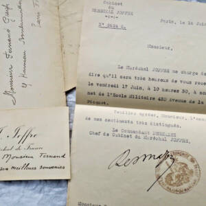 Maréchal JOFFRE Belle carte autographe manuscrite