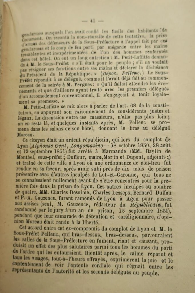 Marmande PROSCRIPTIONS DE MARMANDE (LOT ET GARONNE) 2 DECEMBRE 1851