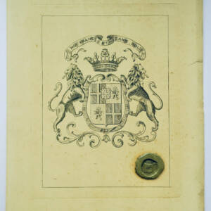 Marquis de Montigny EX-LIBRIS 17 x 23 cm. + cachet de cire aux Armes