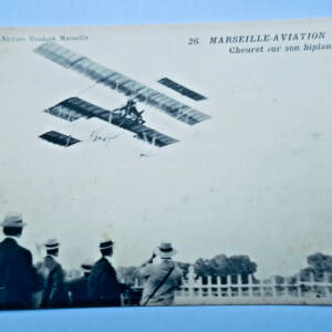 MARSEILLE aviationCHERET sur son biplan à 30 m