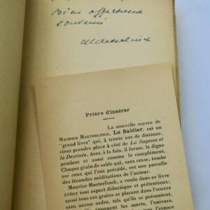 MATERLINCK MAURICE LE SABLIER + dédicace