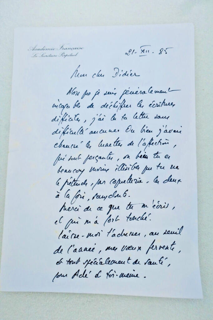 Maurice DRUON lettre autographes signée