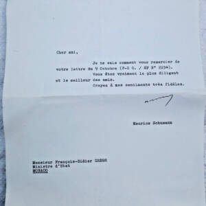 Maurice Schumann lettre signée