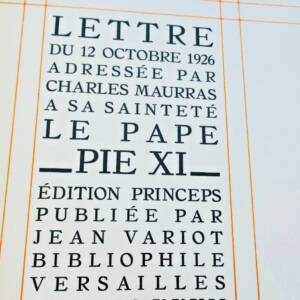 Maurras, Charles Lettre de Charles Maurras à Sa Sainteté Le Pape Pie XI