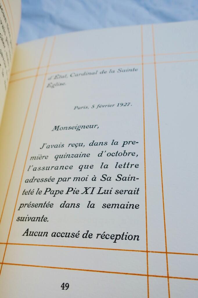 モーラスの教皇ピウス11世への書簡と貴重な文書史