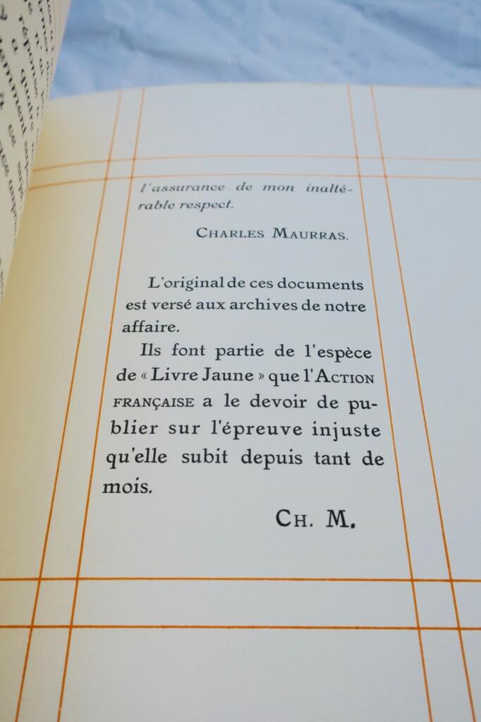 モーラスの教皇ピウス11世への書簡と貴重な文書史