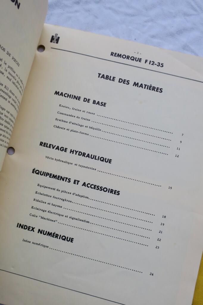 Mc Cormick REMORQUES catalogue pièces