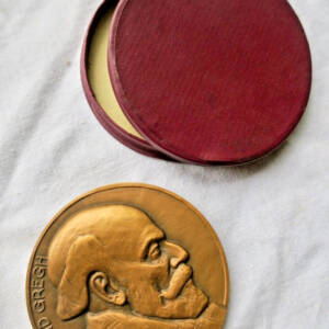 Médaille en bronze Fernand Gregh académicien Jean Briquemont