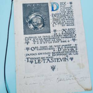 MENU Hostellerie du grand Taillevent à Groenendael décembre 1953