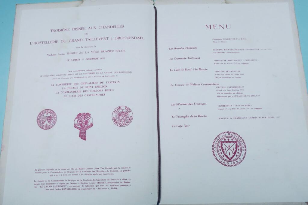 Menu from a Candlelit Dinner