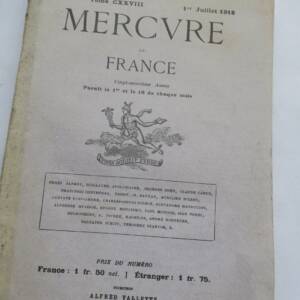 Mercure de France, n°481, 1918 Apollinaire...