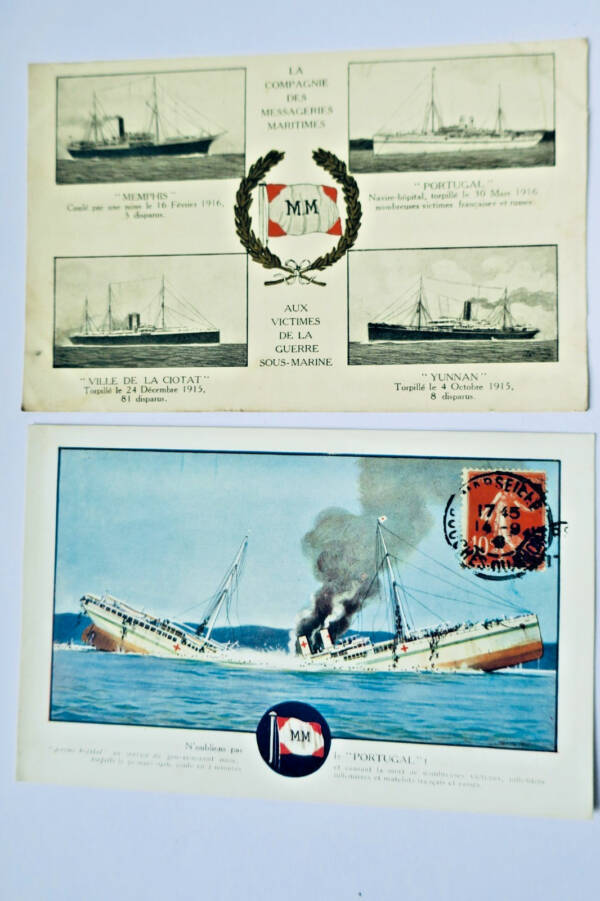 messagerie maritime aux victimes de la guerre sous-marine, le Portugal