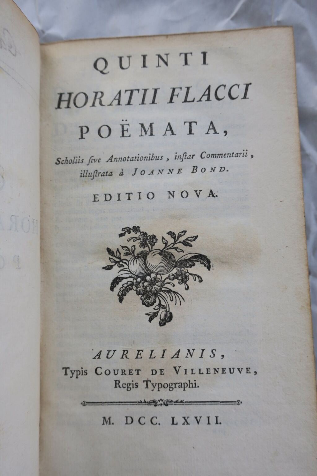 Horace QUINTI HORATII FLACCI POEMATA 1767
