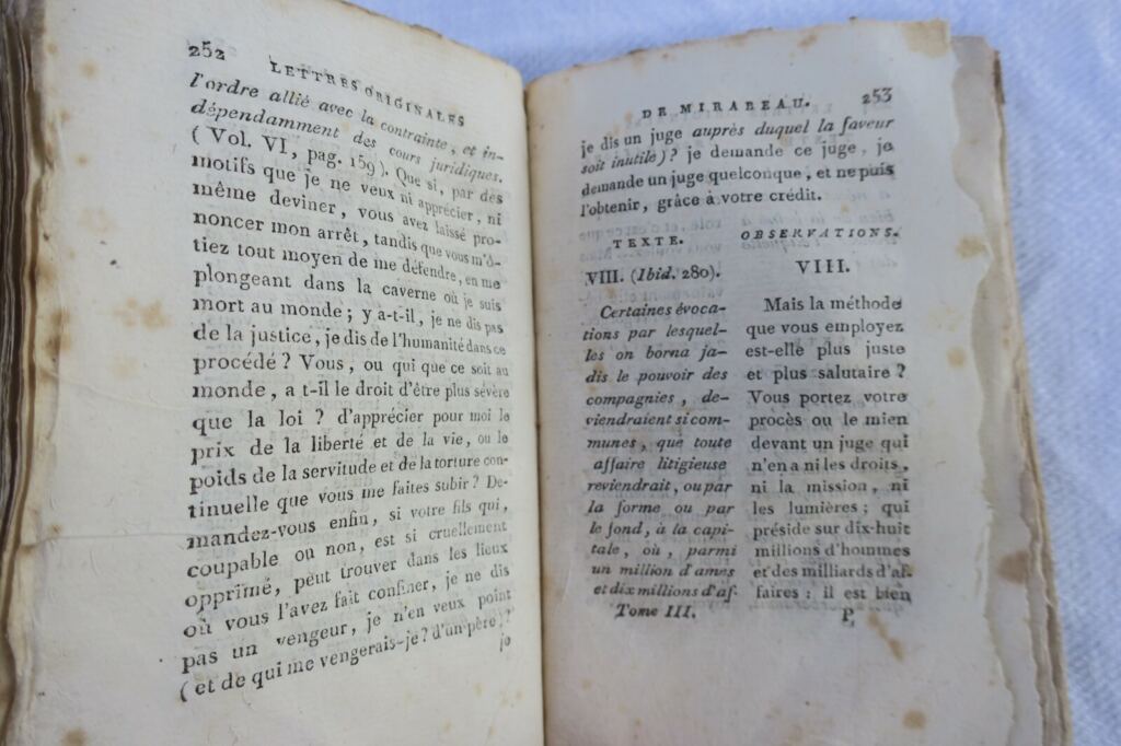 Mirabeaus persönliche Briefe aus Vincennes