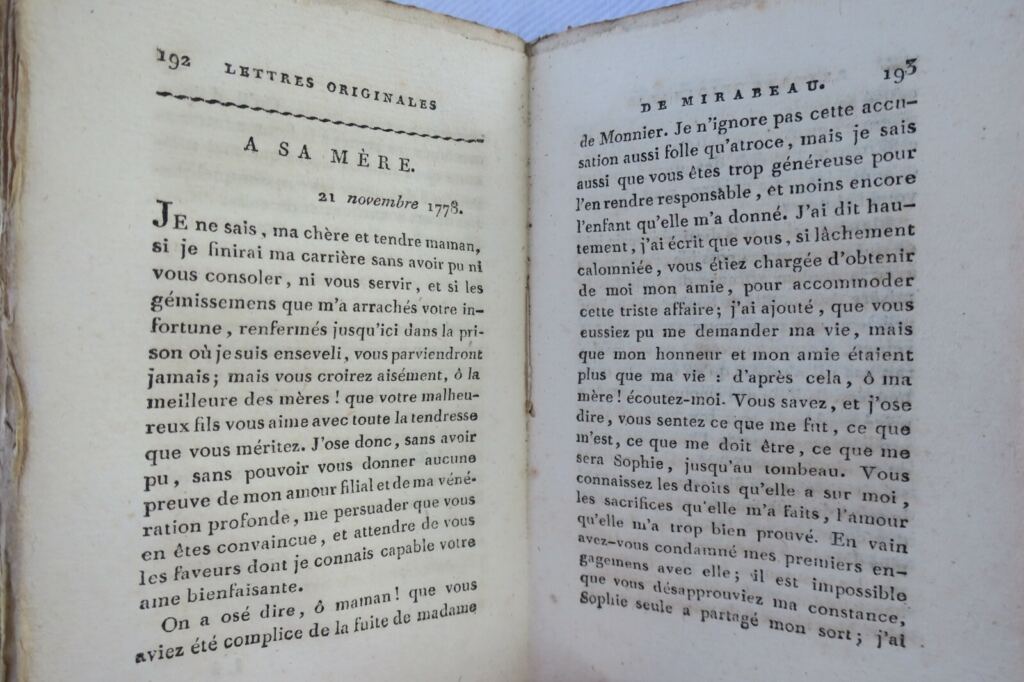 Mirabeaus persönliche Briefe aus Vincennes