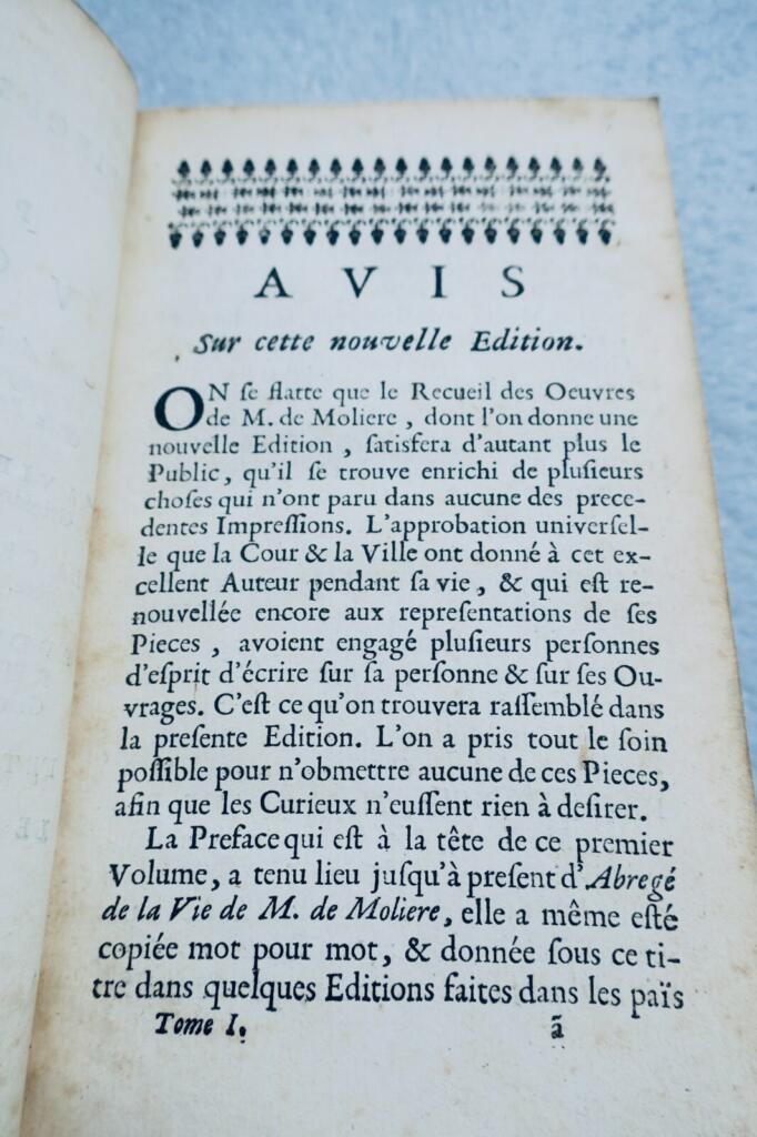 Molière’s Complete Works in 8 Volumes, 1710 Edition