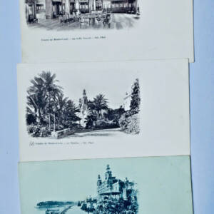 MONACO casino de Monte-Carlo 3 cartes-postales (nuage), salle Touzet, théâtre