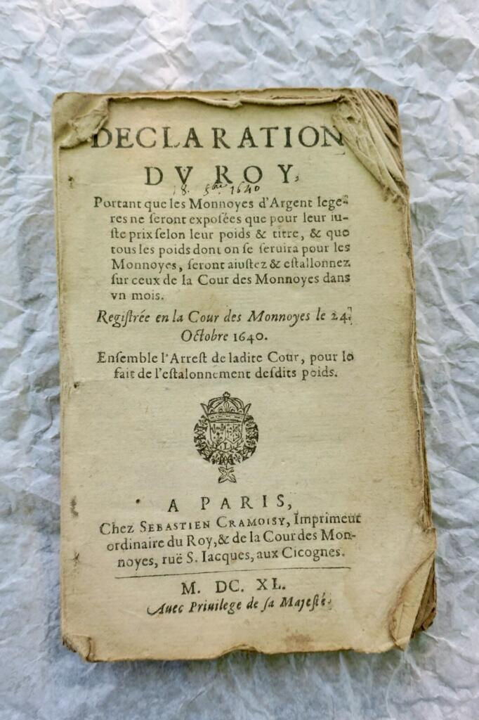 Royal declaration on silver coinage