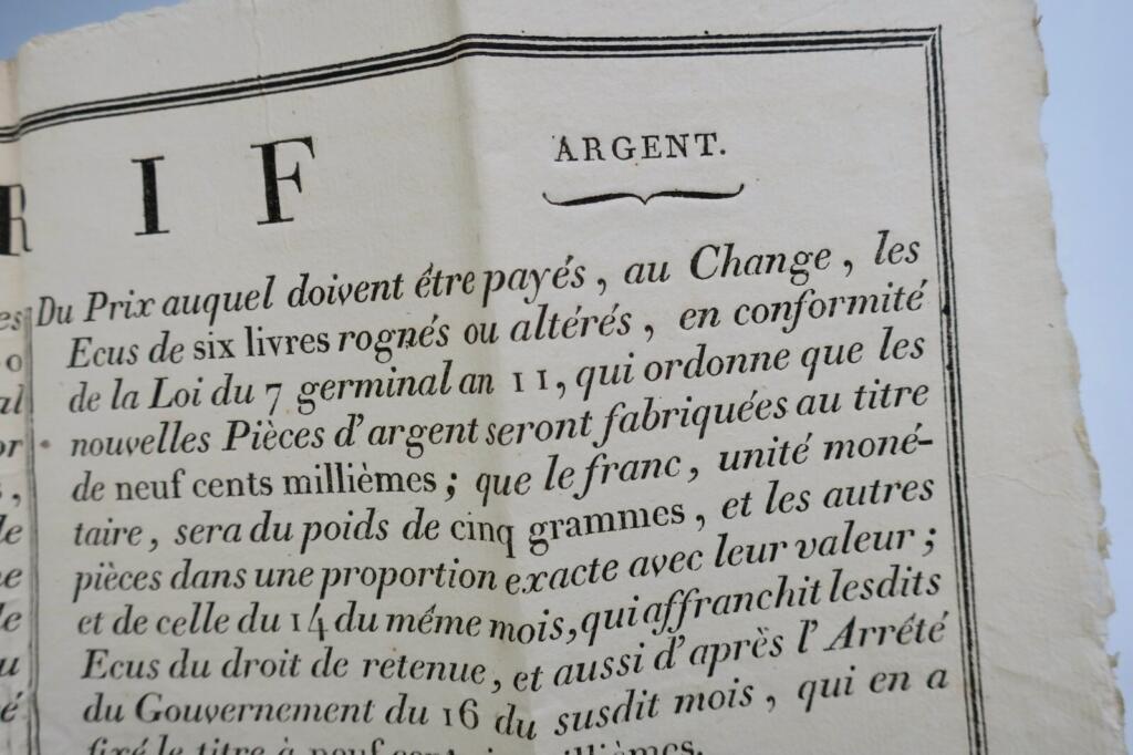 Gold and Silver Exchange Rates 1803