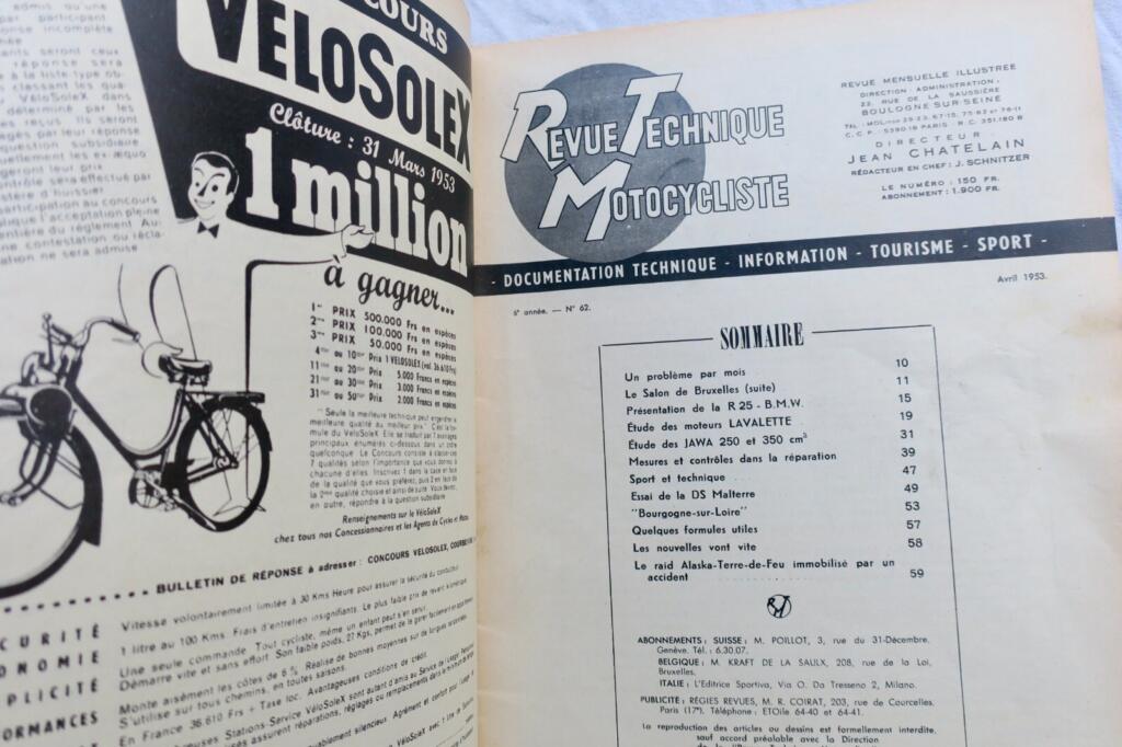 MOTO Revue Technique Motocycliste 1952 …1957