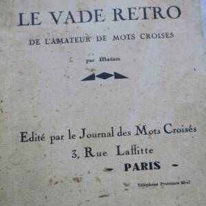 mots croisés VADE MECUM ET VADE RETRO DE L'AMATEUR DE MOTS CROISES