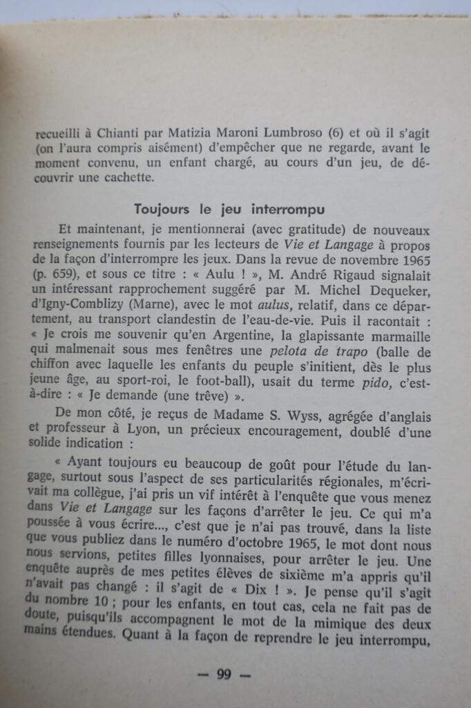 mots des métiers des traditions Nouvelles questions de folklore et de language