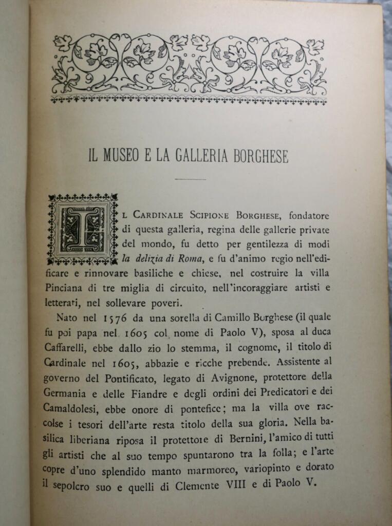 museo e la Galleria Borghese La Società Laziale, Roma, 1893