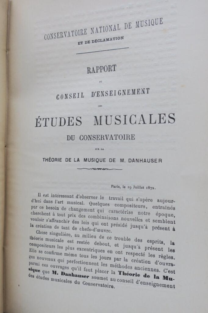 Musique DANHAUSER A. THEORIE DE LA MUSIQUE 1889