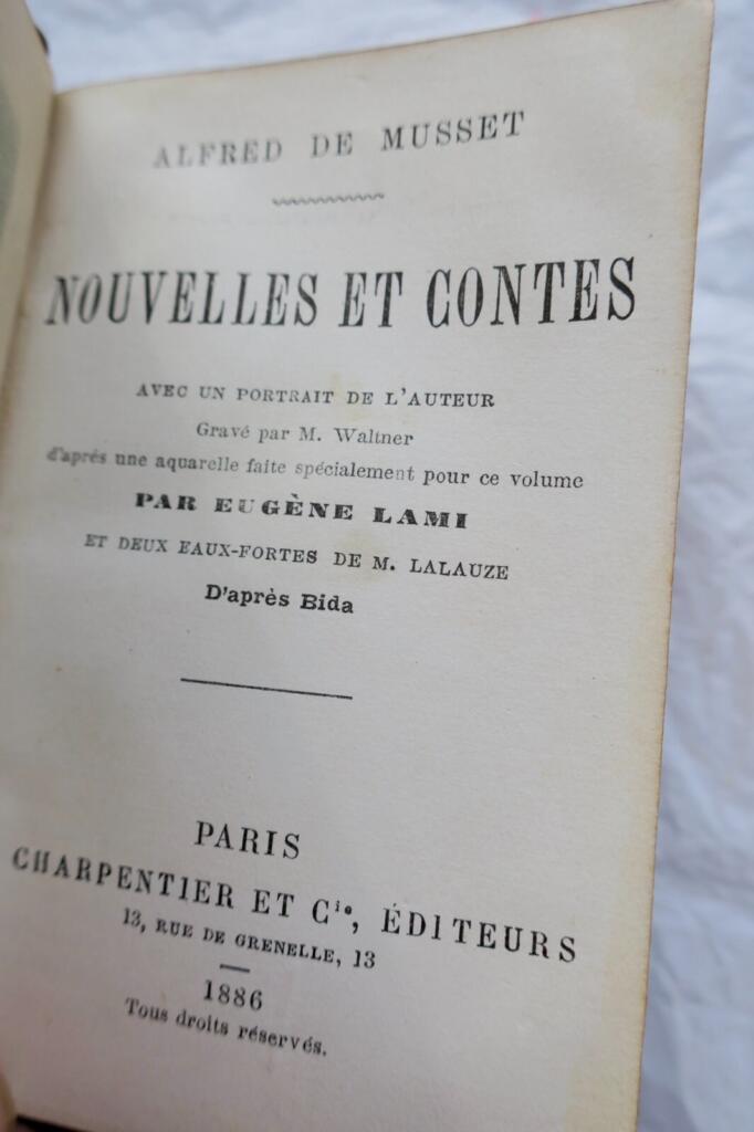 MUSSET’s collected works in elegant bindings