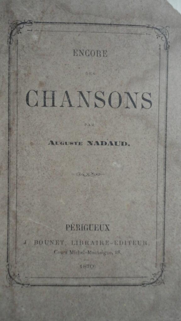 Auguste Nadaud’s Rare 1870 Song Collection