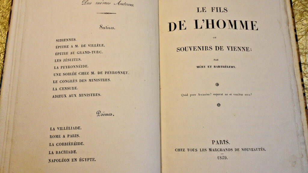 NAPOLEON BARTHÉLÉMY et MÉRY Le fils de l&rsquo;homme ou souvenirs de Vienne 1829