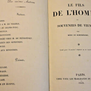 NAPOLEON BARTHÉLÉMY et MÉRY Le fils de l'homme ou souvenirs de Vienne 1829