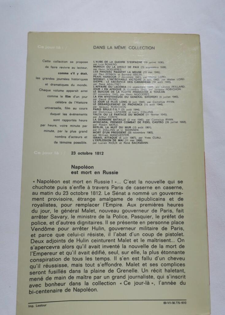 拿破仑之死在俄罗斯,1812年10月23日
