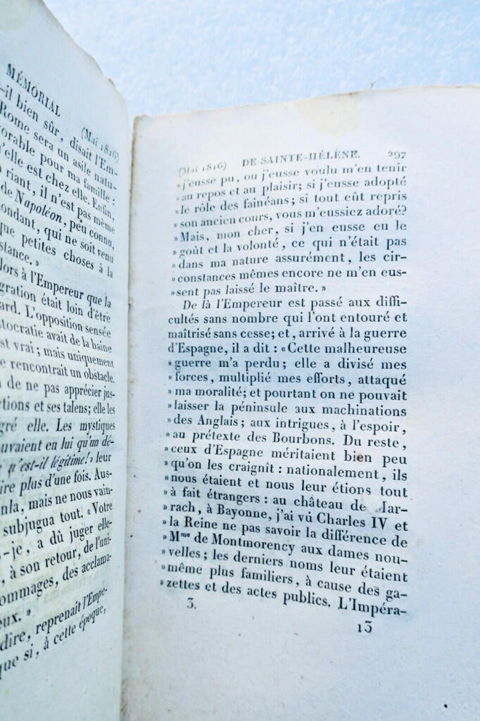 Napoléon Las Cases Mémorial de Sainte-Hélène ou journal ou se trouve 1824