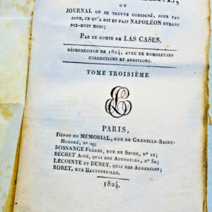 Napoléon Las Cases Mémorial de Sainte-Hélène ou journal ou se trouve 1824