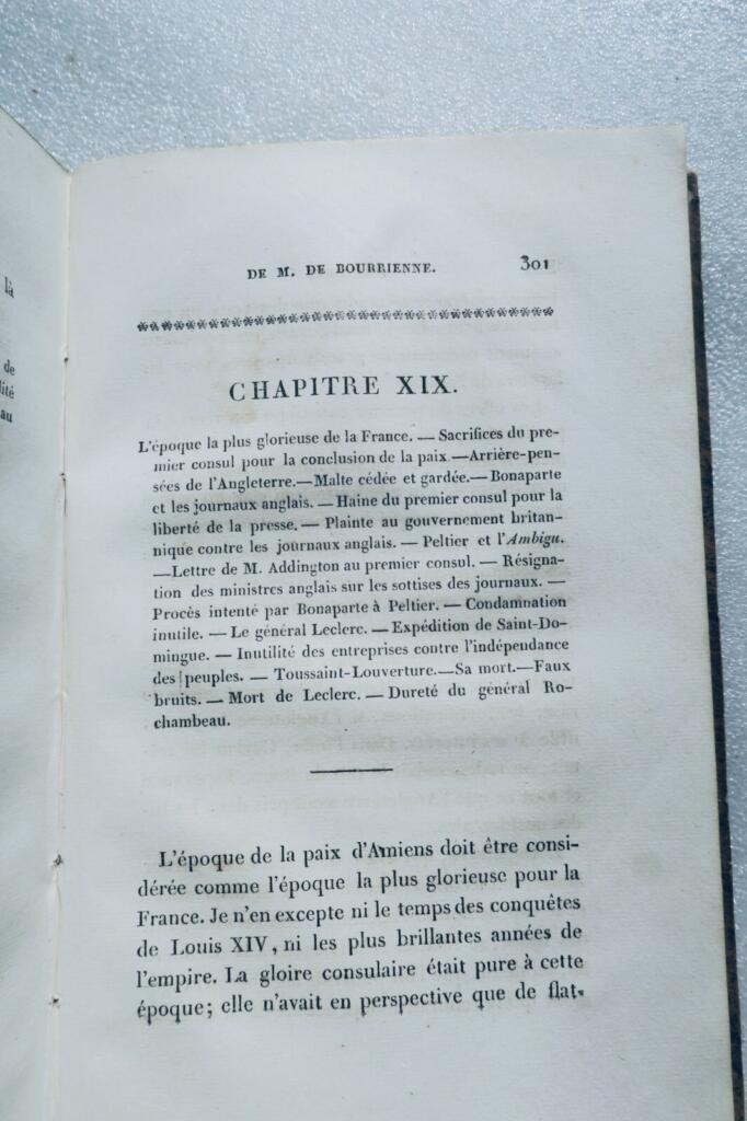 Napoléon Mémoires de M. de Bourienne, Ministre d&rsquo;Etat; sur Napoléon 1829