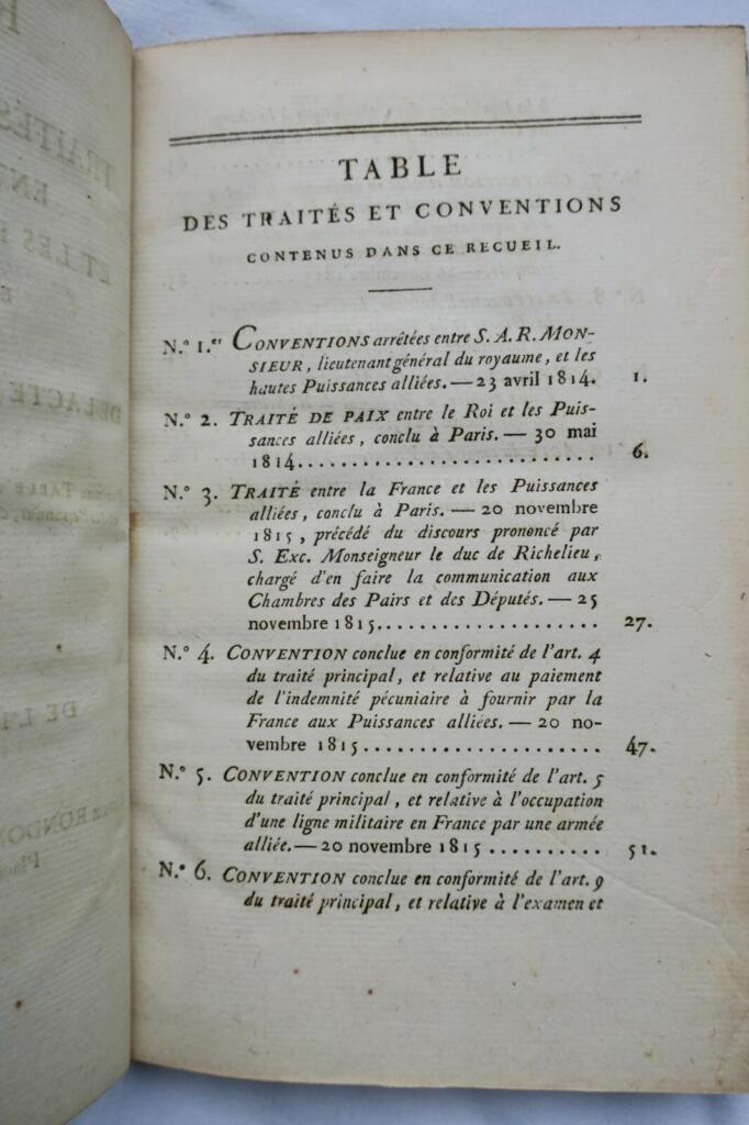 Napoleon - Sammlung der Verträge und Konventionen mit Mächten