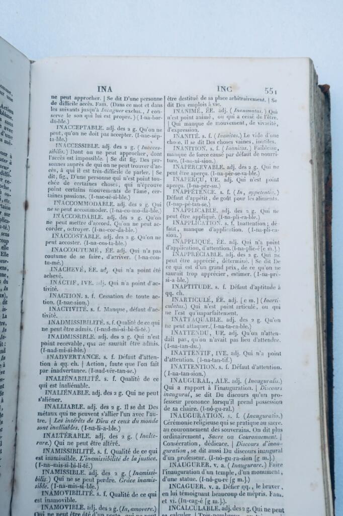 Nodier, M. Ackermann Vocabulaire de la langue française 1854