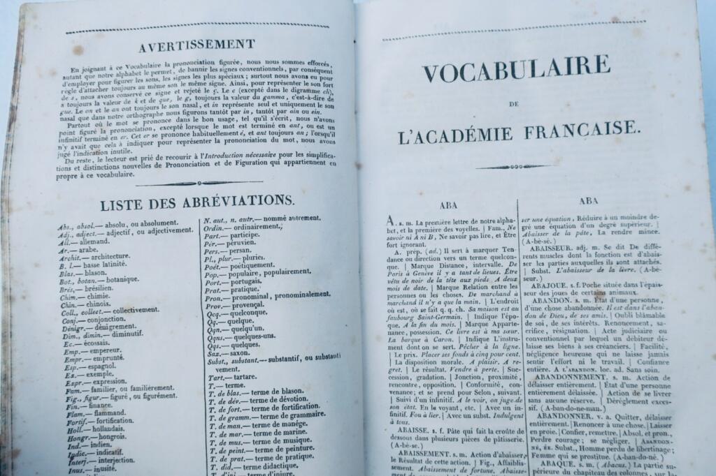 Nodier, M. Ackermann Vocabulaire de la langue française 1854