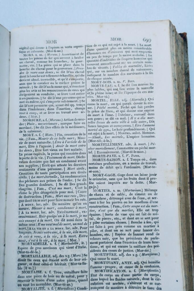 Nodier, M. Ackermann Vocabulaire de la langue française 1854