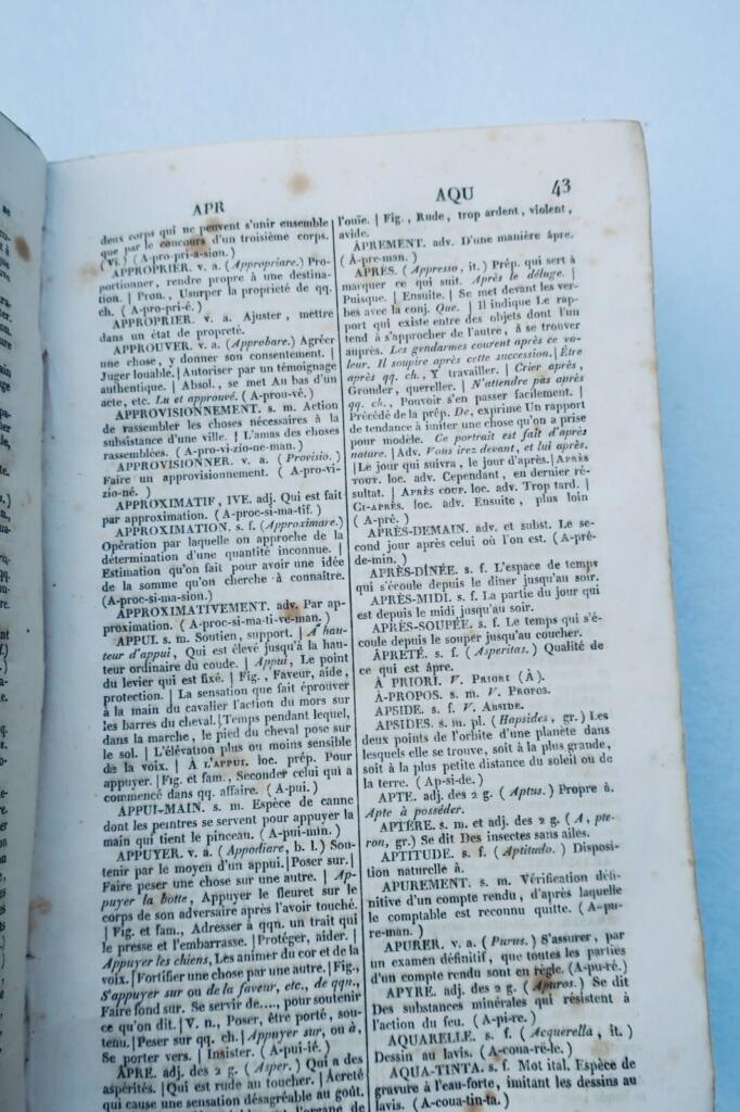 Nodier, M. Ackermann Vocabulaire de la langue française 1854