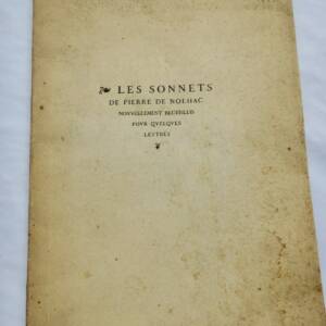 NOLHAC (Pierre de) Les Sonnets + dédicace