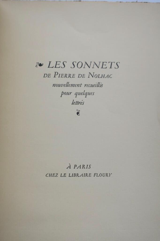 Gesammelte Sonette von NOLHAC