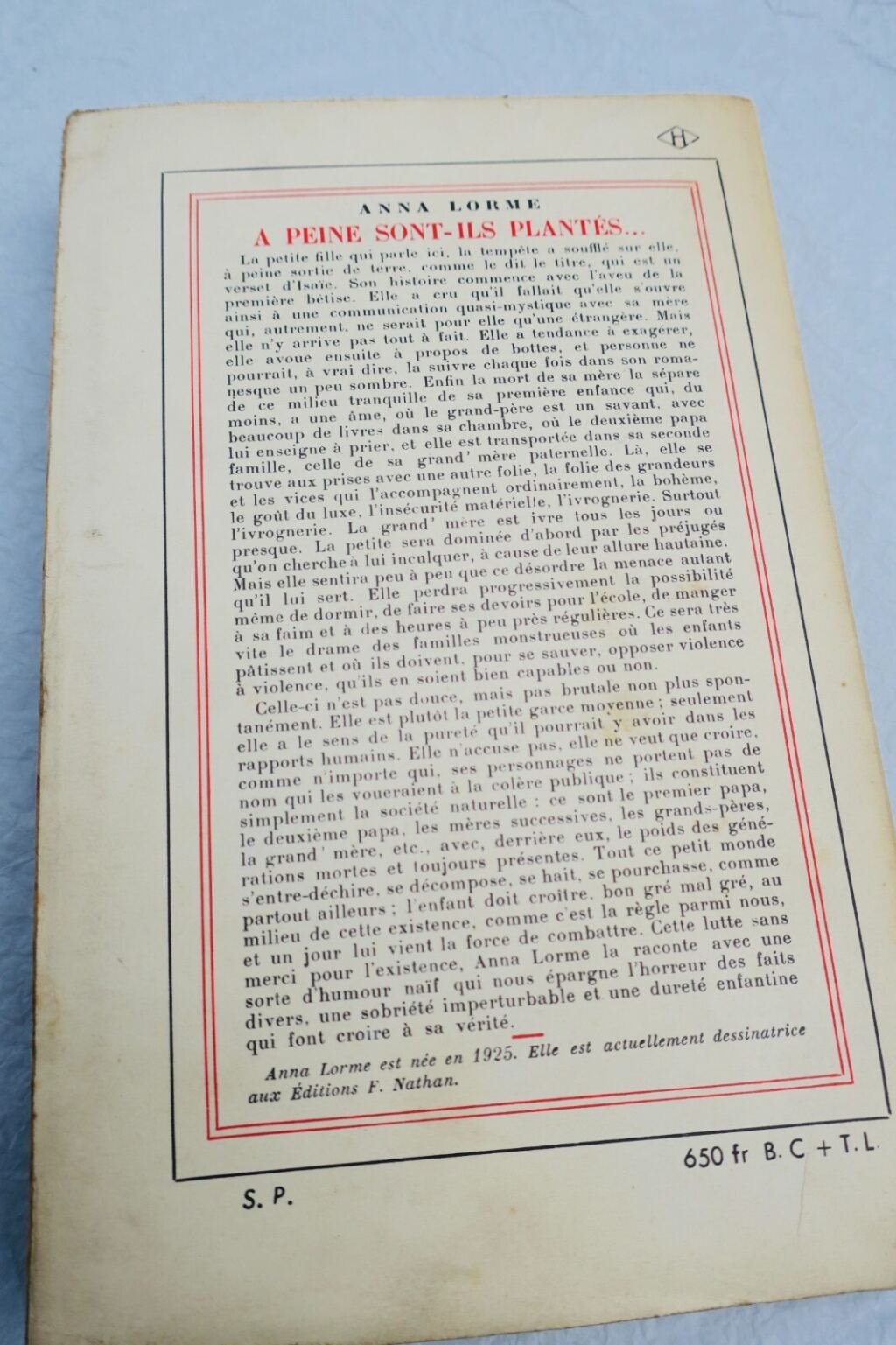 Gepflanzte Setzlinge: Roman von 1954 mit Widmung