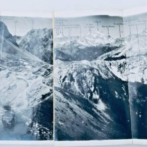 observatoire POINTE DE LA MULATIERE 1945 photographie panoramique 180 cm. ALPES