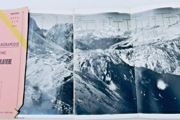 observatoire POINTE DE LA MULATIERE 1945 photographie panoramique 180 cm. ALPES